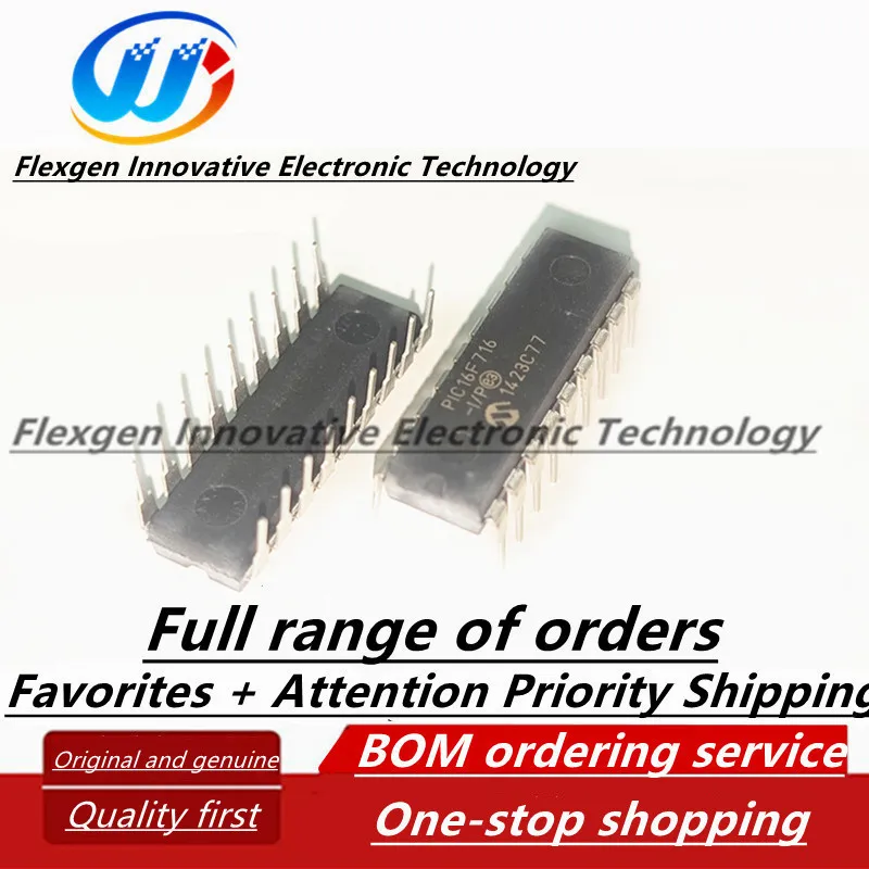 

(5 pcs) PIC16F716-I/P PIC16F716 In-line DIP-18 8-bit microcontroller chip
