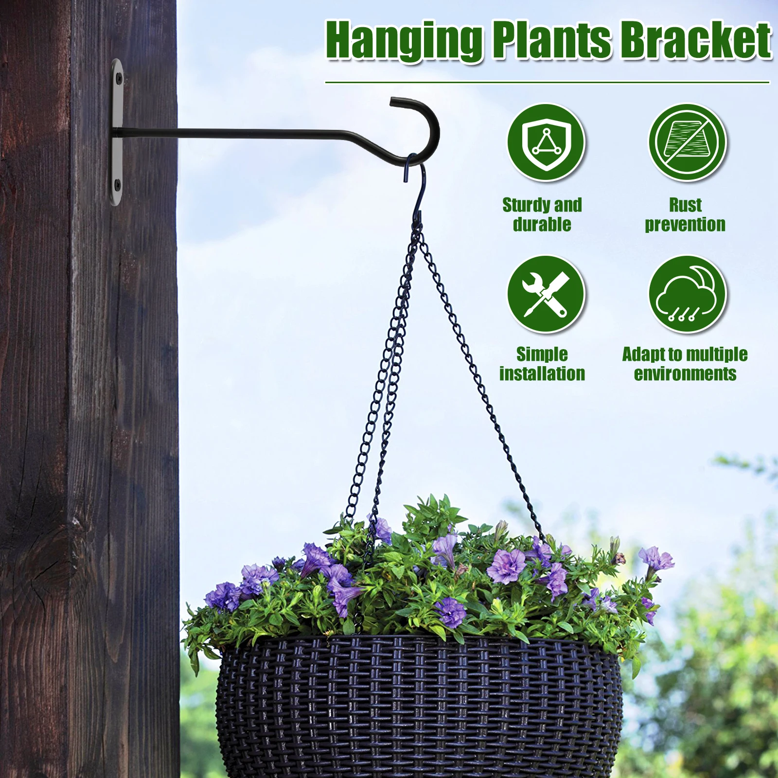 4Pcs Metal Plant Hooks Wall-Mounted Hanging Basket Hooks for Outdoor Bird  Feeders Planter Lanterns Wind Chimes Home Decoration - AliExpress 15