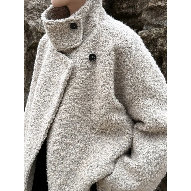 

Американское модное короткое пальто, женская зимняя новинка, флисовая куртка с воротником-стойкой и хлопковой курткой, женская одежда