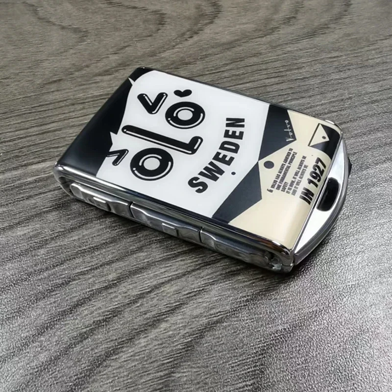 1 stks Zinklegering + Echt lederen frame Afstandsbediening Autosleutelhoes Autosleutel voor Volvo S60 S90 XC40 XC60 XC90 V60 V90 Sleutelhoes - afbeelding 1