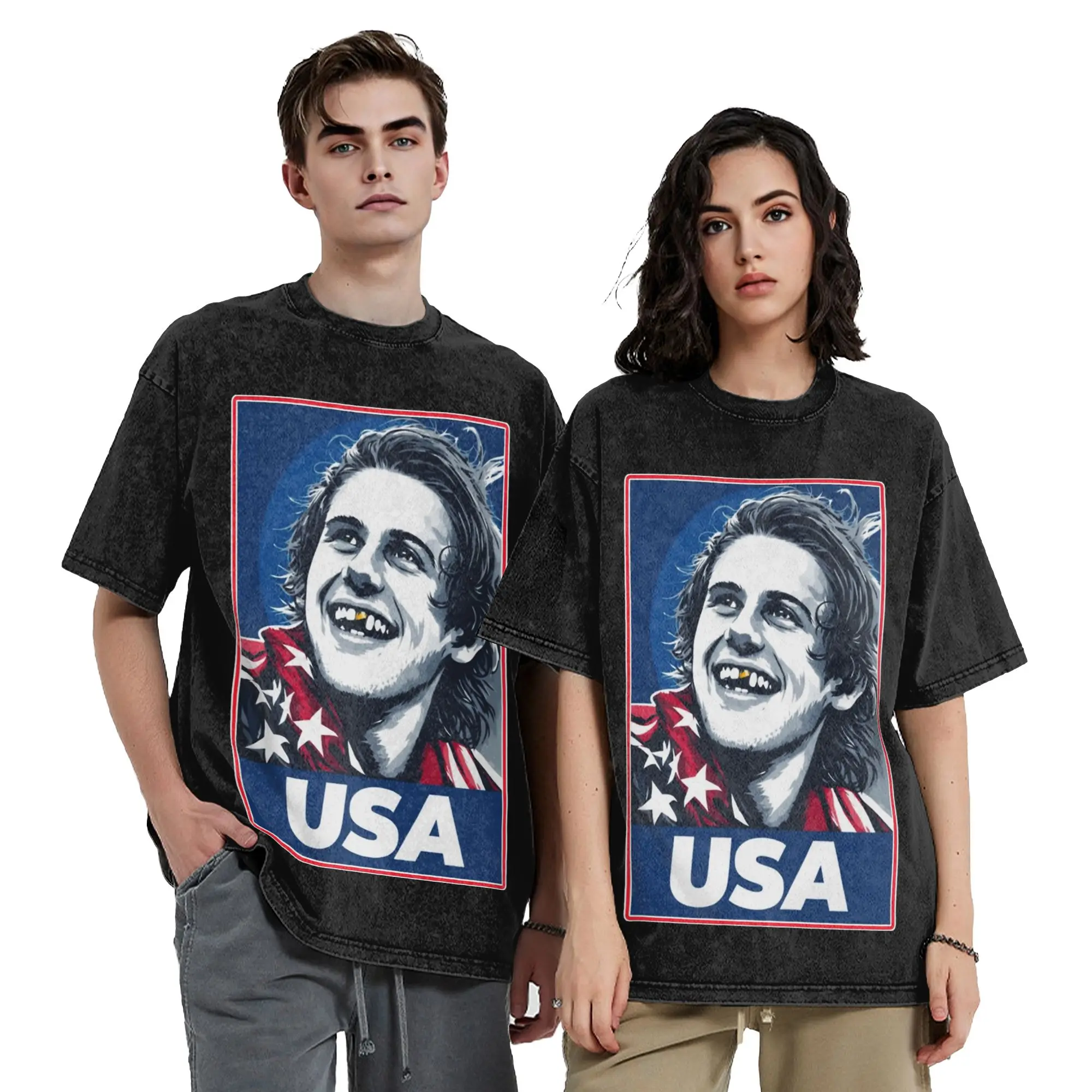 Washed T Shirts Jack Hughes USA Gold Medal Hockey T-Shirt Harajuku  Streetwear Short Sleeve Graphic Printed Tee Shirt Men Women