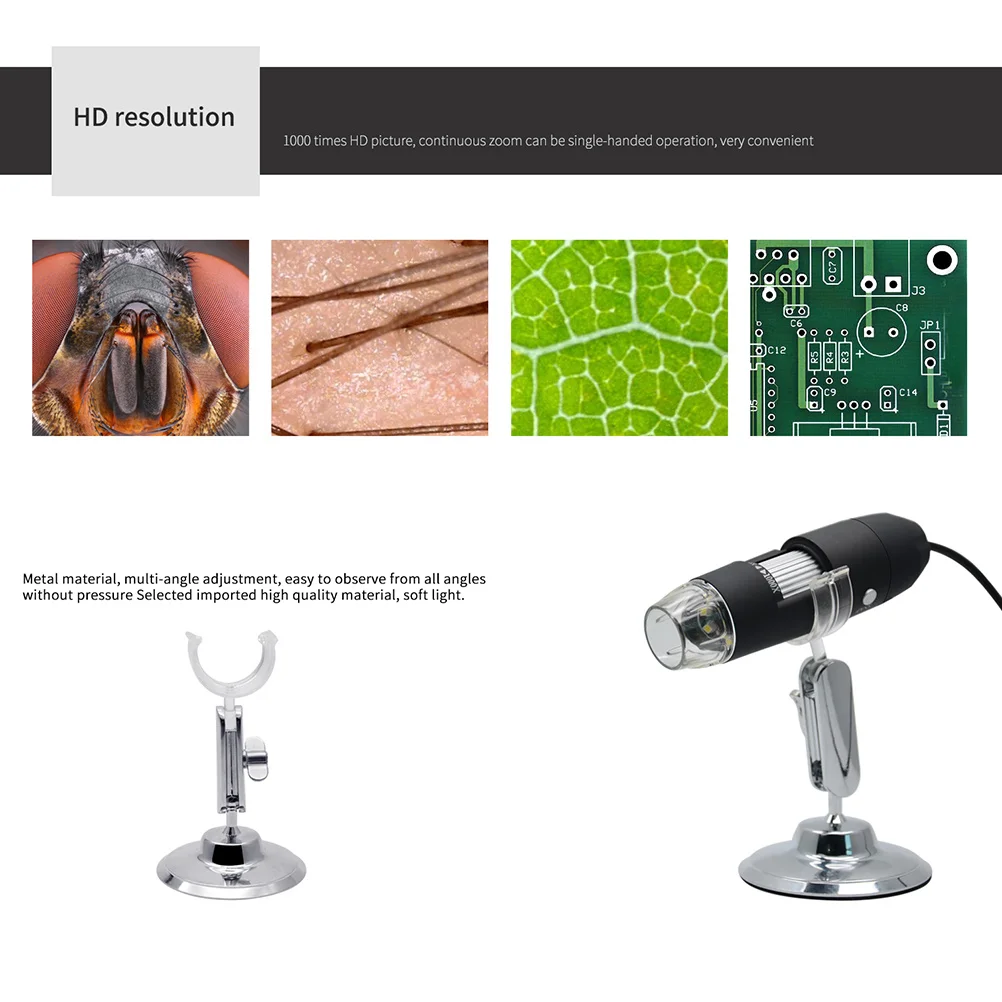 

3 in 1 USB Digital Microscope 1000x 8 LED 1080p Magnification for Computer USB Microscope Magnification