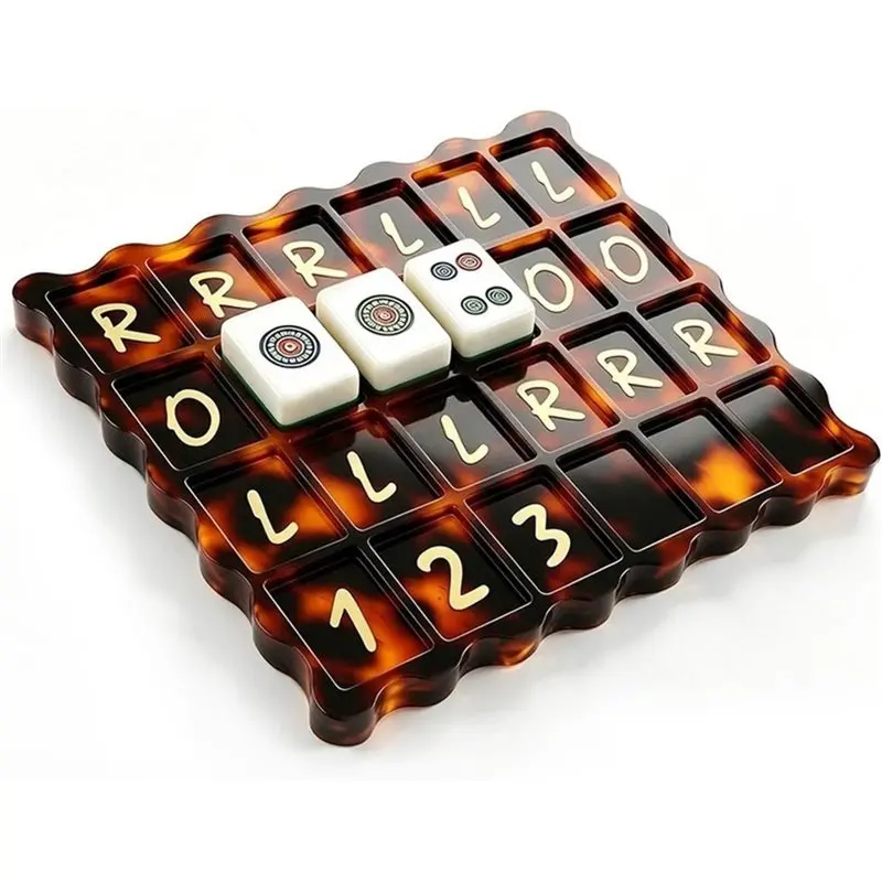 FBIL-Mahjong Practice Board 24 Slots Solo Mahjong Board Visual RLO Passing Guide And 24-Slot Layout Tortoise Shell