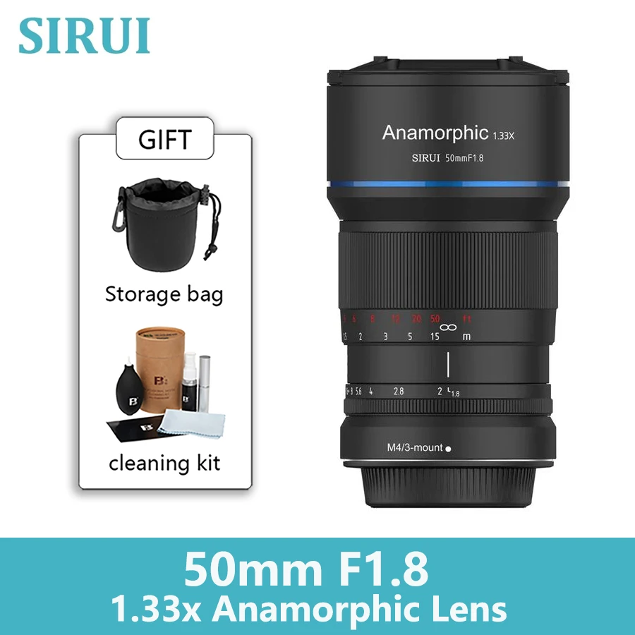 

SIRUI 50mm F1.8 1.33x Anamorphic APS-C Video Lens for Olympus Panasonic Lumix M4/3 FUJI X Sony E Mount Mirrorless Camera A6000