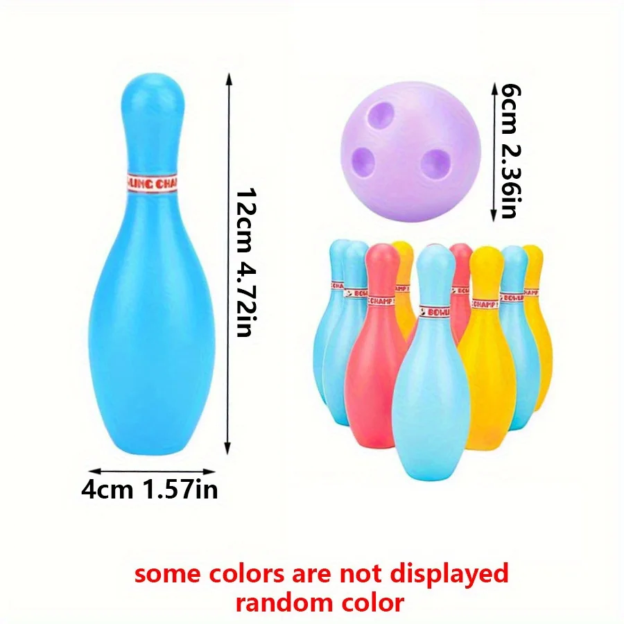 12pcs/set Portable Bowling - 10 Pins + 2 Balls, Indoor/Outdoor Party Game for Adults, Great for Game Nights, Social Events ZSY
