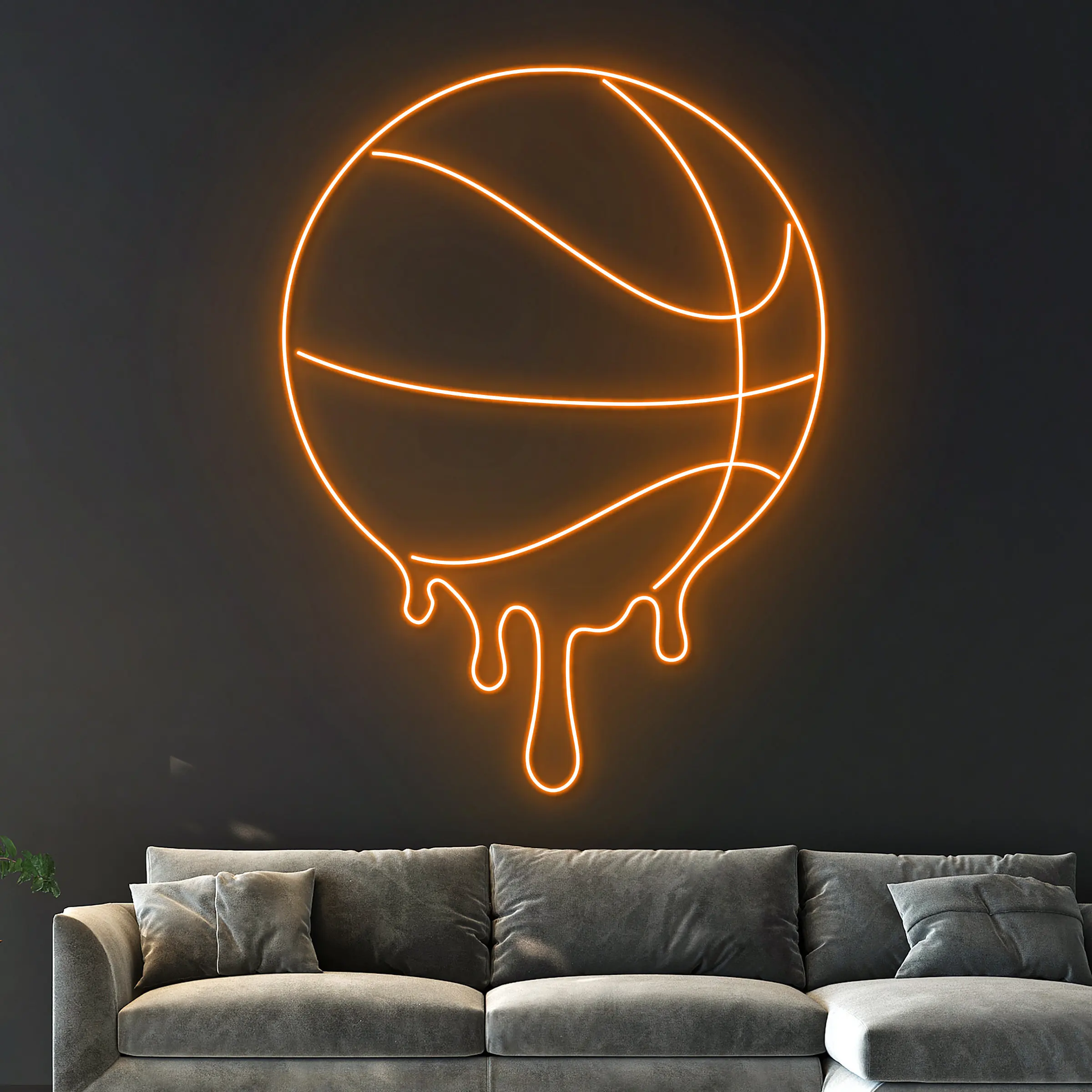 كرة السلة النيون LED ضوء النيون لصالة الألعاب الرياضية نادي لعبة غرفة ديكور المنزل غرفة الأولاد الديكور ضوء المراهقين هدية عيد ميلاد #1