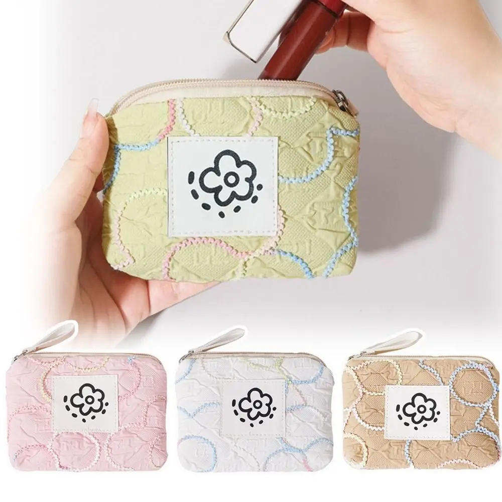 Подарки, портативный милый кошелек для монет, держатель для удостоверений личности, большая вместительная женская сумка на запястье, холст, простой вафельный клатч