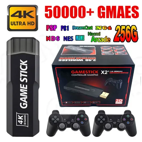 Consola de juegos portátil X2 Plus 256G 4K Ultra HD pantalla 50000 Plus juegos Retro salida de TV HDMI inalámbrica 50 Plus emuladores
