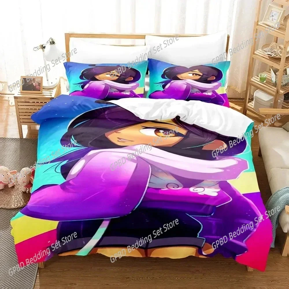 

Luxury New Cartoon Kawaii Aphmaus Comfortable Duvet Quilt Cover Pillowcase Bedding Set Children Bedroom Decoration Home Textile