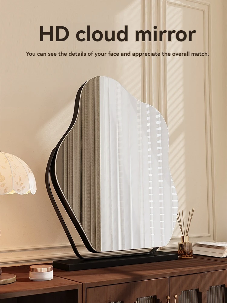 

French Style Windflower Desktop Rotating Makeup Mirror with Light Vanity Desk Mirror