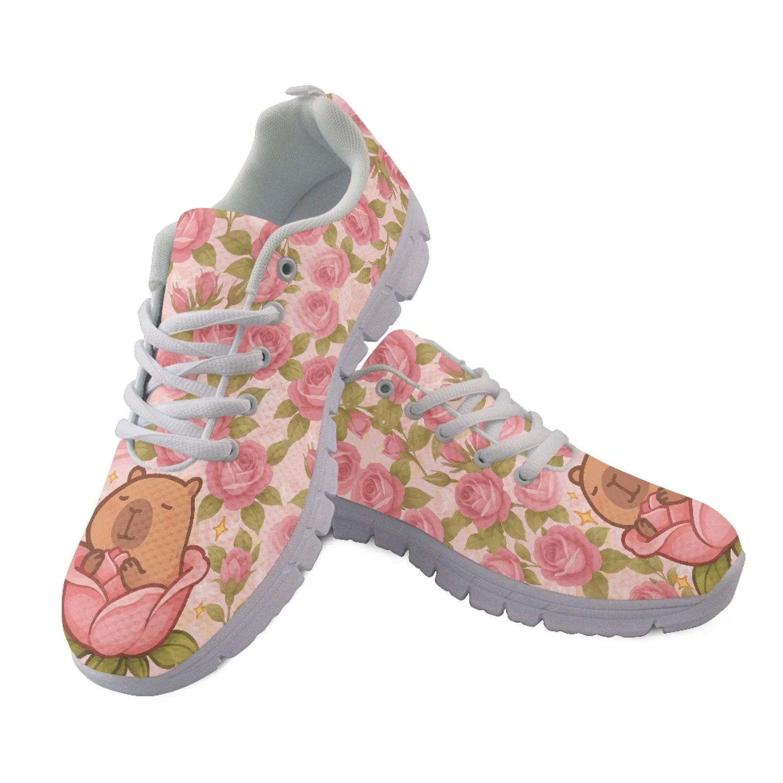Coloranimal Purple Rose New Trend Fitness Shoes Mens Athletic Trainers Breathable Tennis Shoe for Women