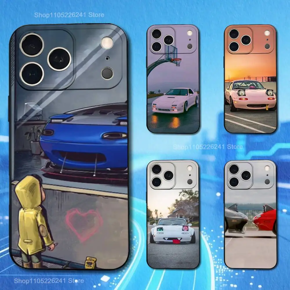 

Cute M-Miatas M-Mx5 Car For iPhone 13,17,11,12,16,14,15,Plus,Pro Max,XS,X,XR,SE,Mini,8,7,Soft Silicone Black Phone Case