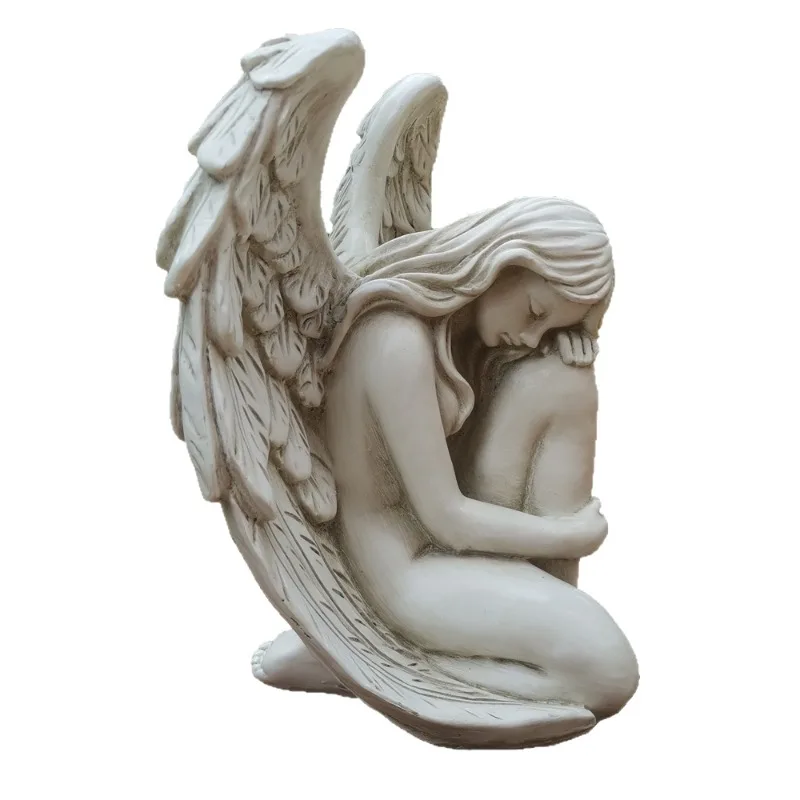 Retro Redemption Angel Resin Statue, Vintage Maiden Sculpture, Indoor Outdoor Garden Yard Art Decor Craft