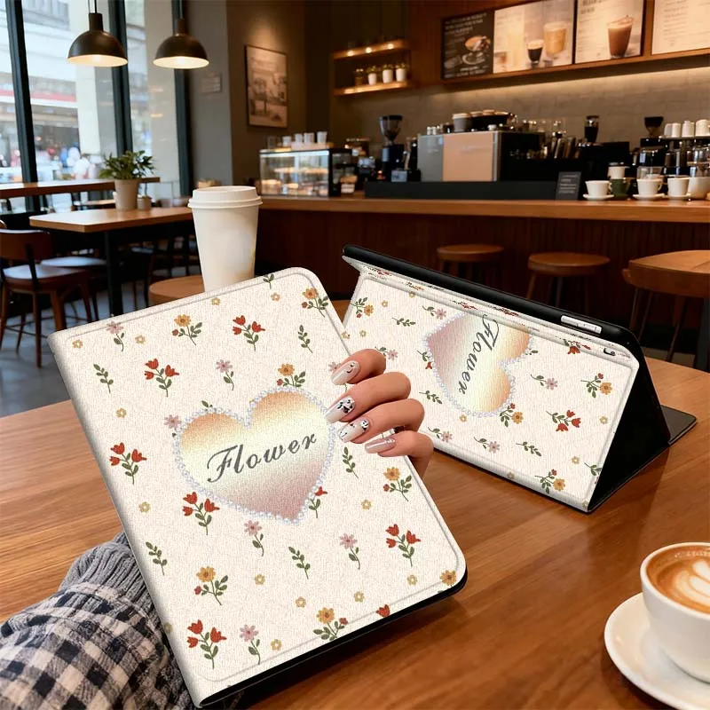 

Retro Flower Creative Pattern For iPad Pro 7 8 9 Gen 2 11 13 5th 6th 10th 11th M5 M4 12.9 10.9 10.2 Inch 2024 2025 Tablet Case