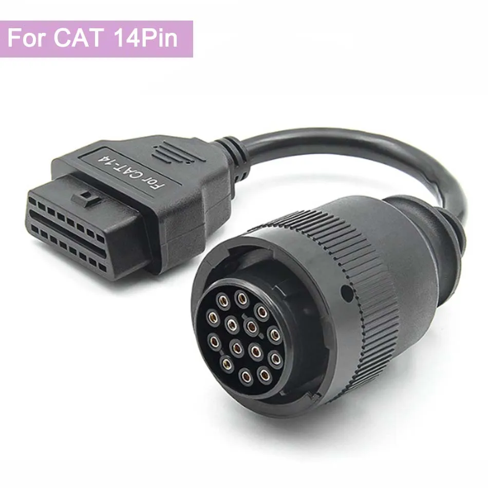 14Pin To 16Pin Adapter for Carter\'s 14-pin old Truck Transfer Line OBD2 Connector for CAT 14PIN ET Dianostic Extension Plug