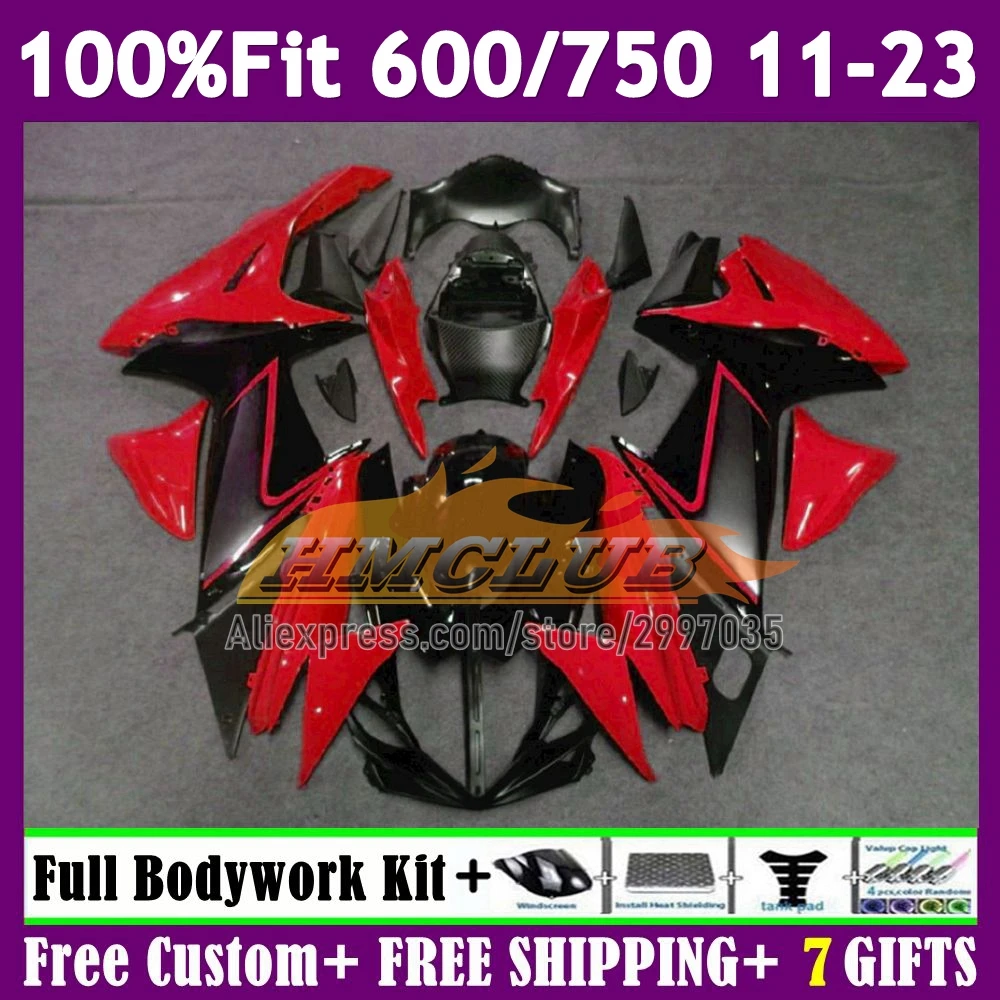 600CC K11 For SUZUKI GSXR600 GSXR 750 600 2011 2012 2013 2015 2016 2017 red black 56No.99 GSXR750 18 19 20 21 22 23 24 Fairing