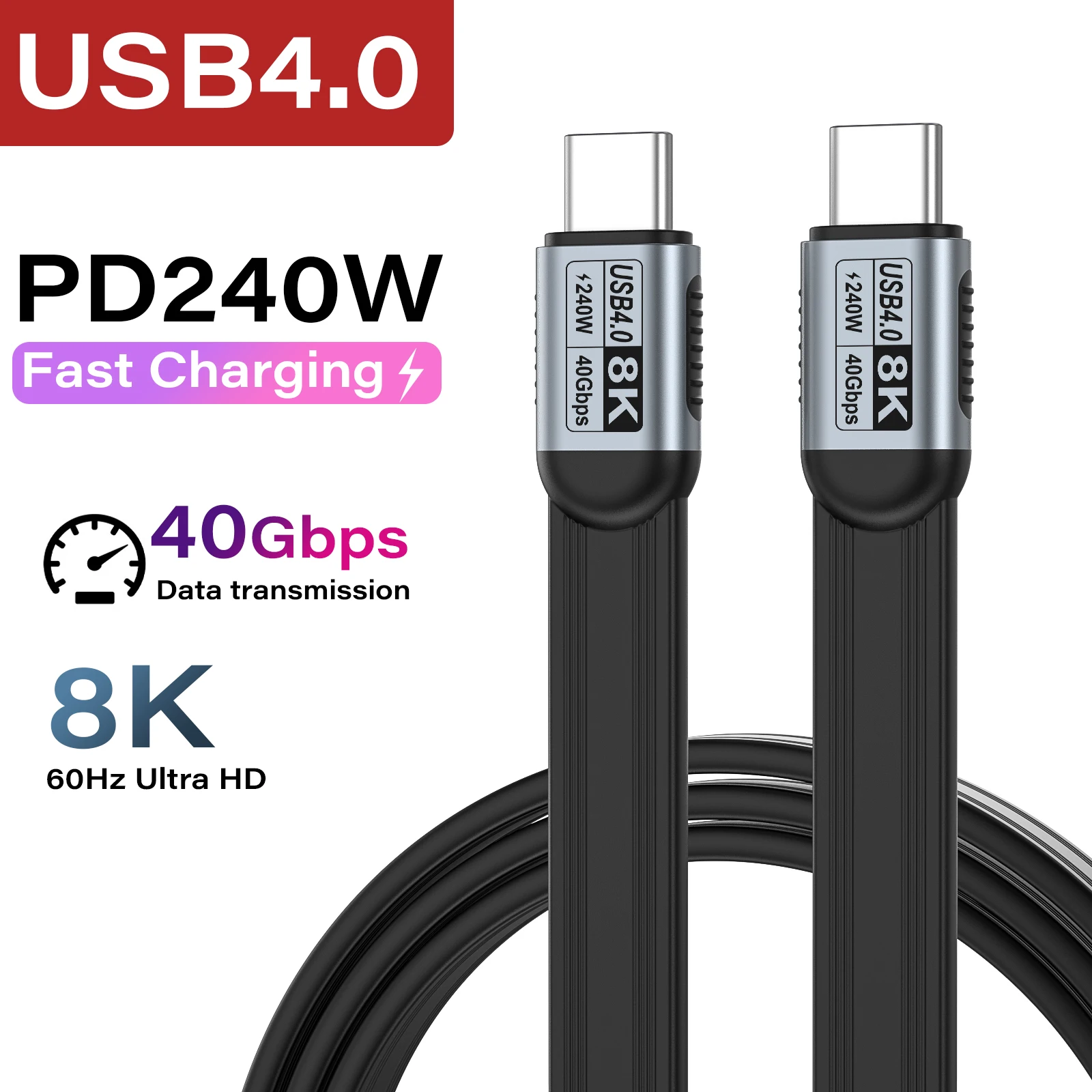 PD240W USB 5.0 Typ-C zu Typ-C Kabel 80Gbps ThunderBolt 5 USB-C Datenkabel 16K@60Hz USB-C Kabel für iPhone 17 Pro Max MacBook