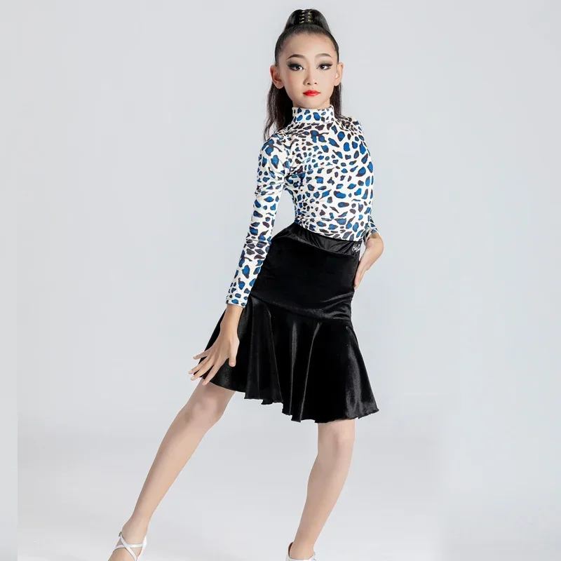 

Сетчатое красное платье для латинских танцев, детское тренировочное платье для танцев, осеннее и зимнее тренировочное платье для девочек, профессиональный экзамен