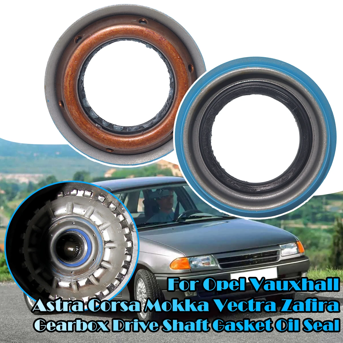 

2pcs Gearbox Drive Shaft Oil Seal Drivetrain Differential Ring Gasket for Opel Vauxhall Mokka X Vectra A B C Zafira A Kadett E