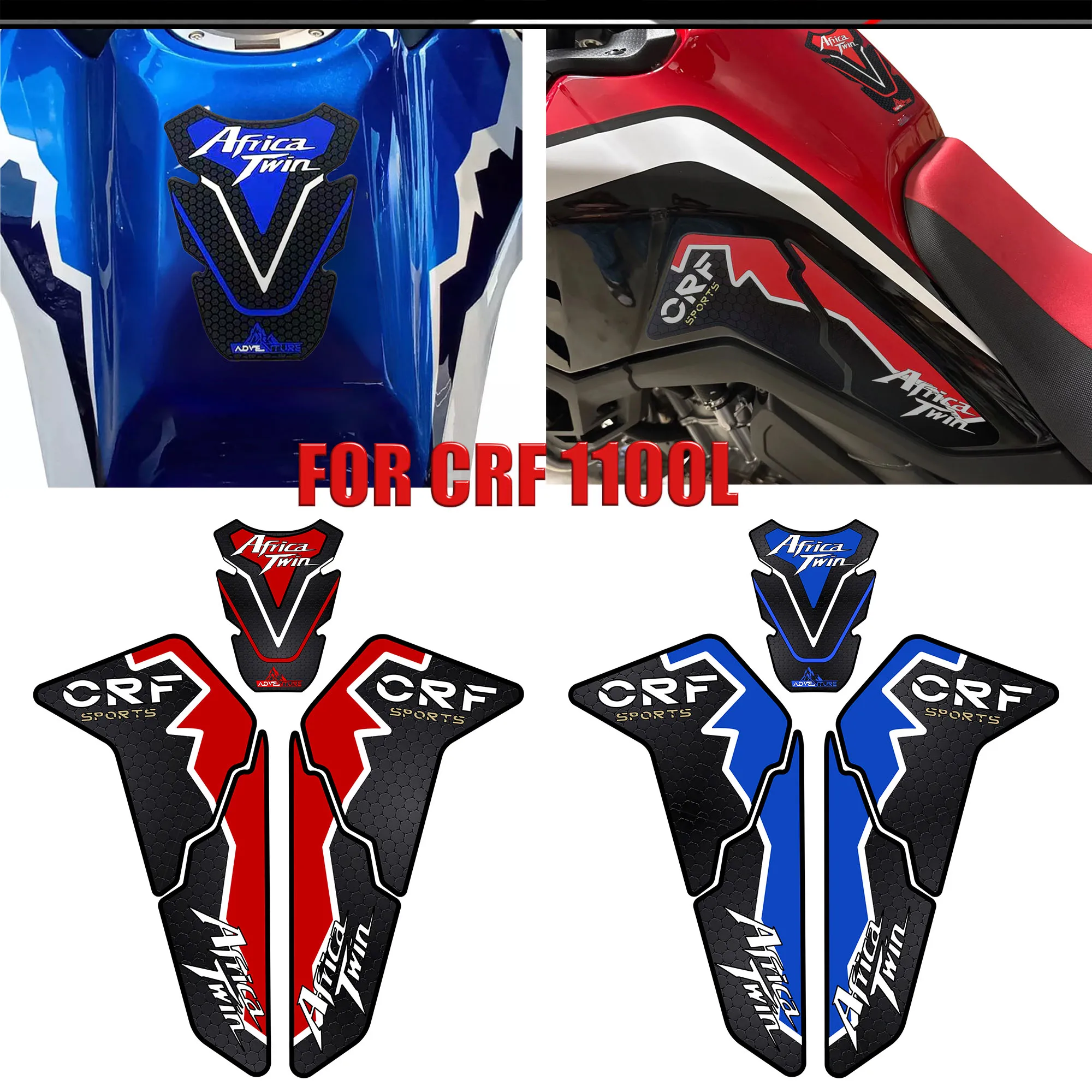 For Honda CRF1100 CRF 1100 L AFRICA TWIN ADVENTURE SPORT Tank Pad Stickers Side Fuel Tank Pad Decal AfricaTwin Protecto 2024