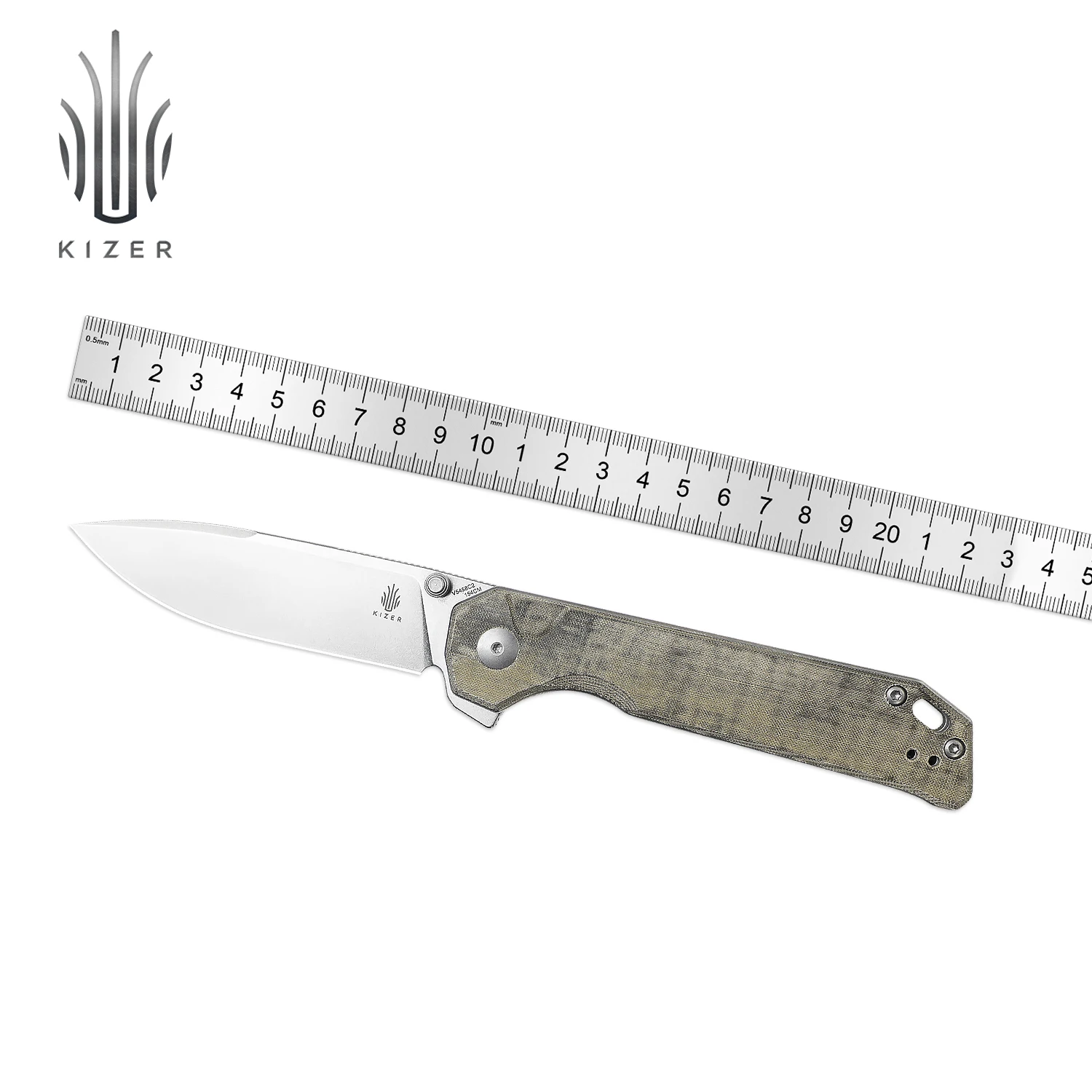 Kizer Pocket Folding Knife V5458C1/V5458C2 Begleiter XL Micarta Handle with 154CM Steel Blade Outdoor Camping Knife