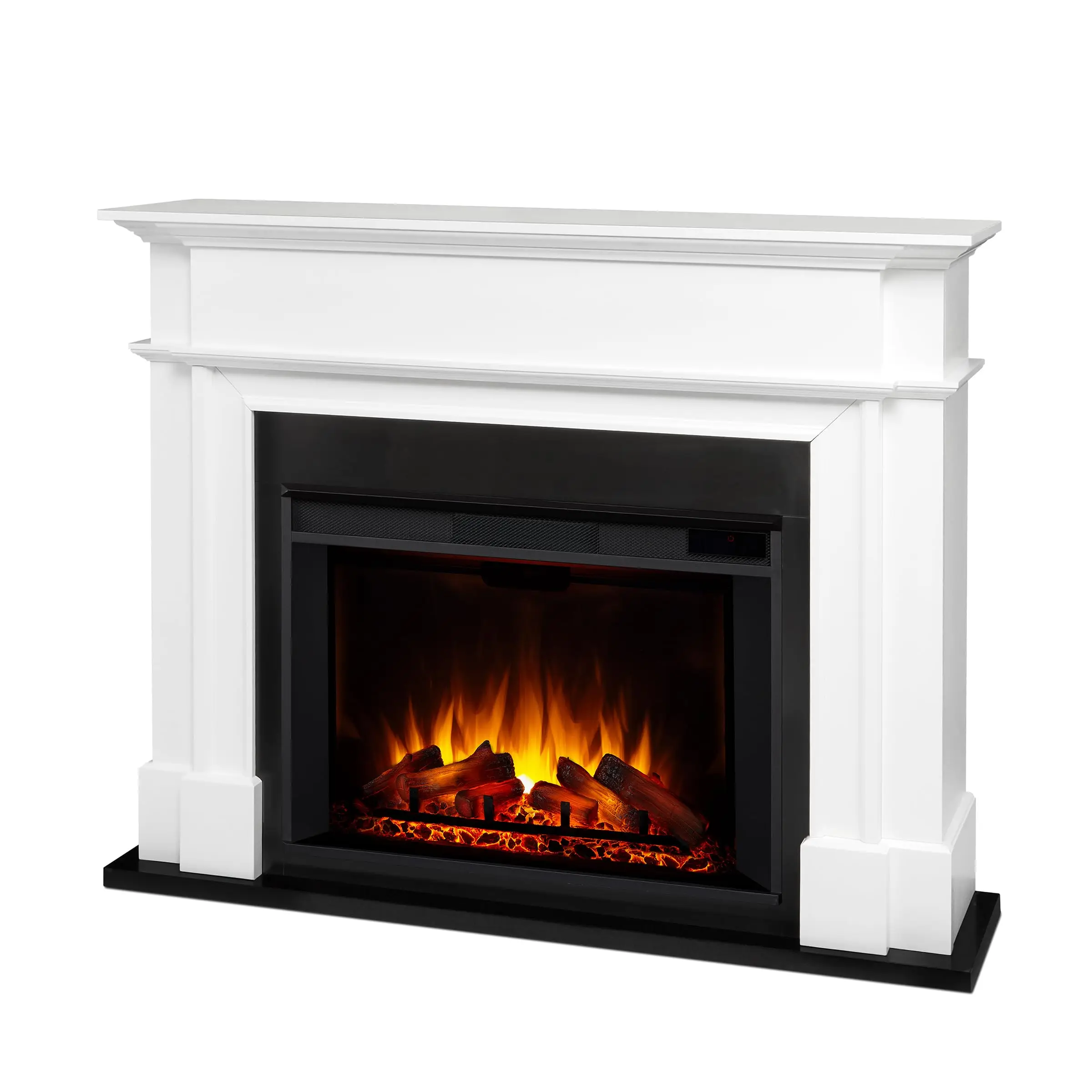 Harlan 55” Electric Fireplace with Mantel for Living Room or Bedroom, Replaceable Fireplace Insert Heater, Realistic