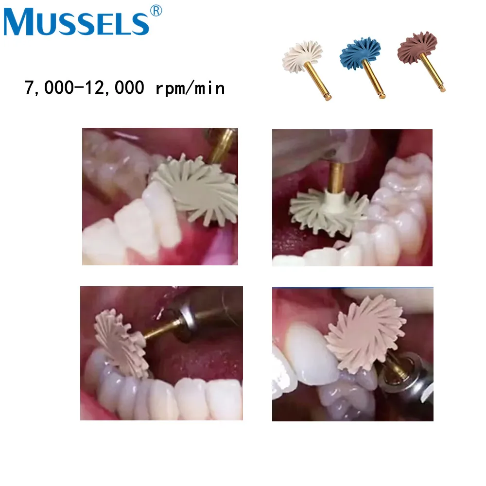 6pcs/3pcs Dental Composite Polishing Discs Rubber Diamond Polisher Wheel Teeth Spiral Flex Brush RA Burs Dentistry Tools Kit Lab