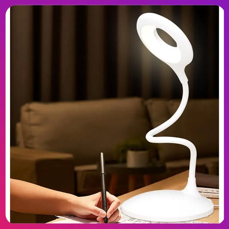 

ABKL-Dimmable Tricolor Temperature Study Desk Lamp Rechargeable LED Table Lamp For Home School