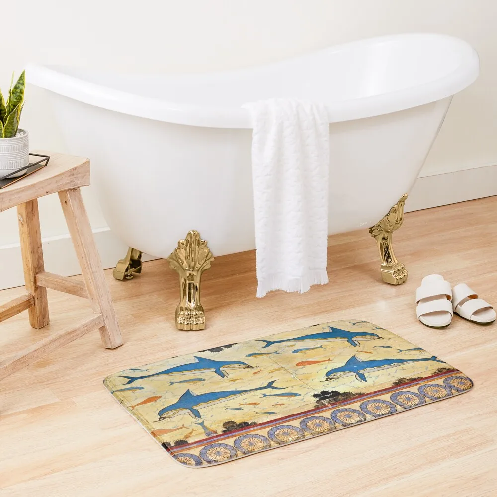 

The Minoan Dolphins Bath Mat Bathroom Utensils Bathroom Floor Mat