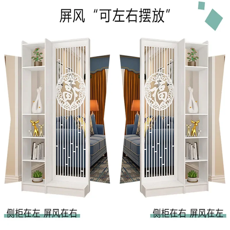 0A entrance cabinet partition the living room entrance directly opposite the door, light luxury entrance wine cabinet screen