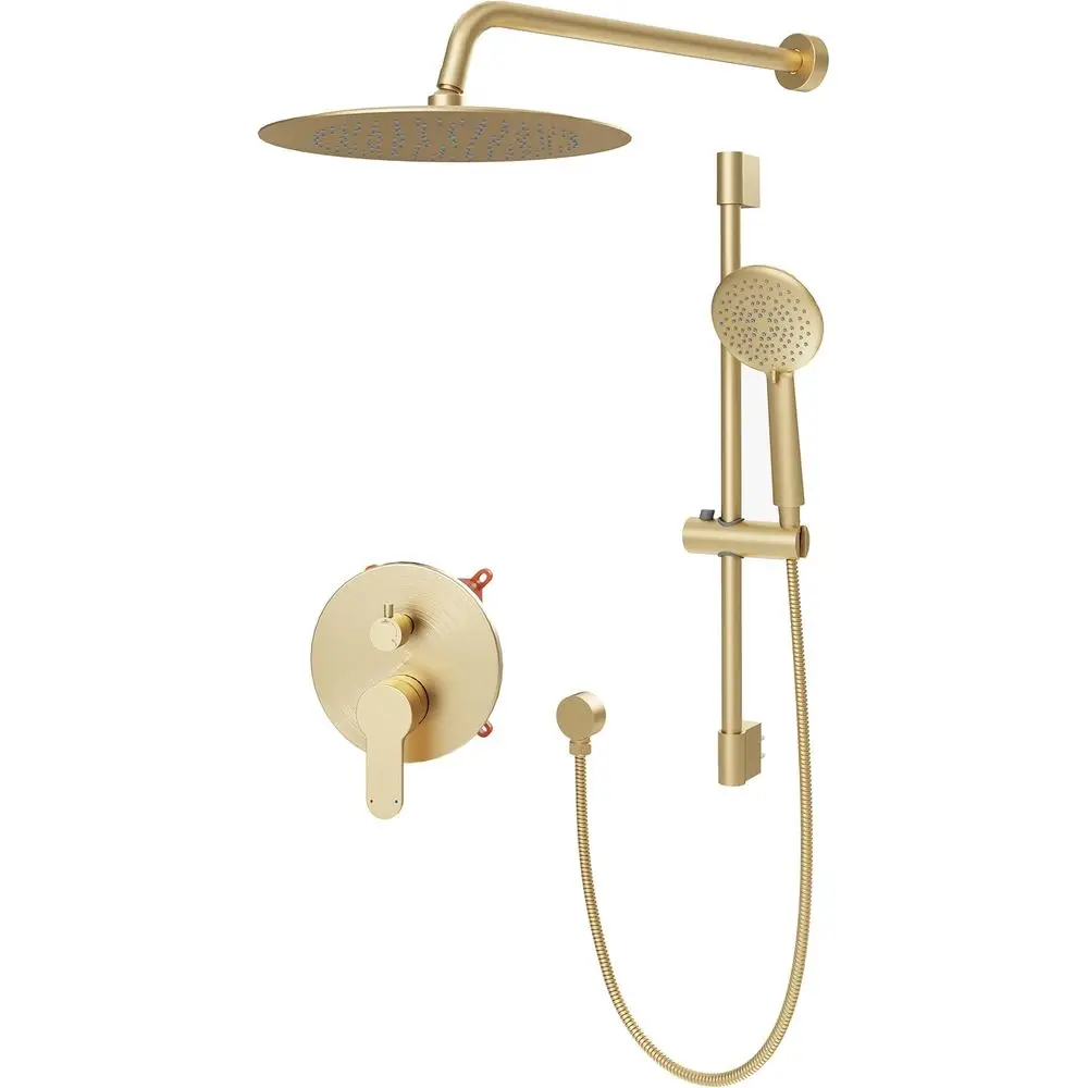 

Душевая система Rain Shower System 12 с ручным душем, настенной направляющей штангой, отделка матовое золото