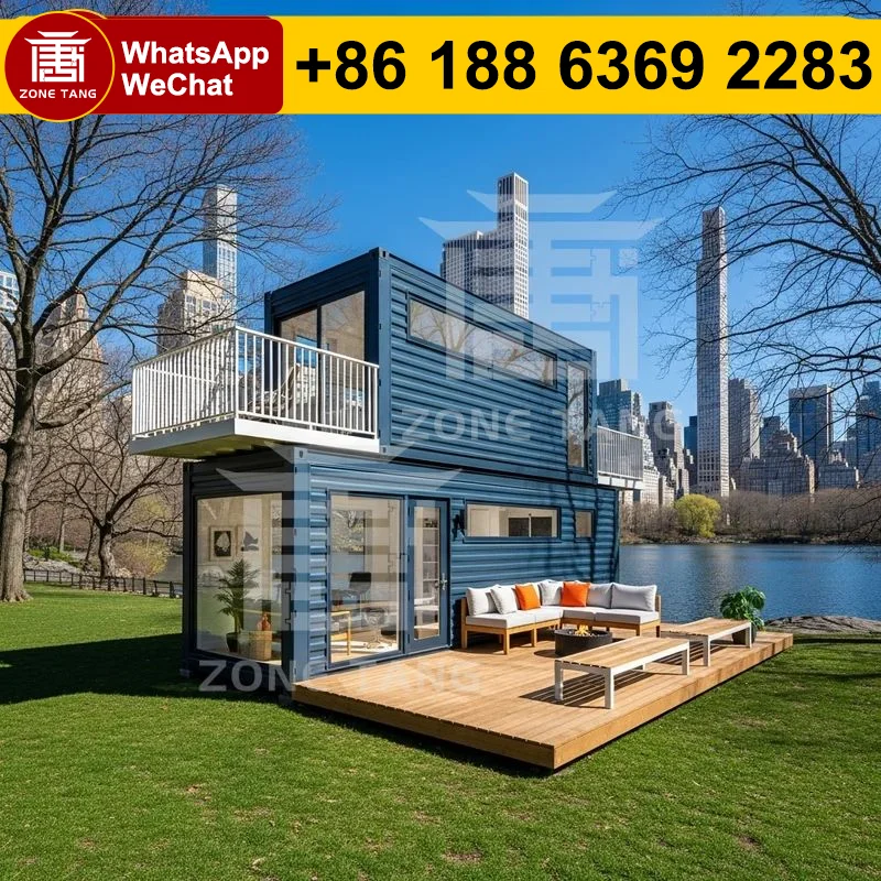 

Multilevel Residence Flat Pack House Prefab Shipping Container Homes Steel Structure Compact Bungalow Home Kit Homes Ecological