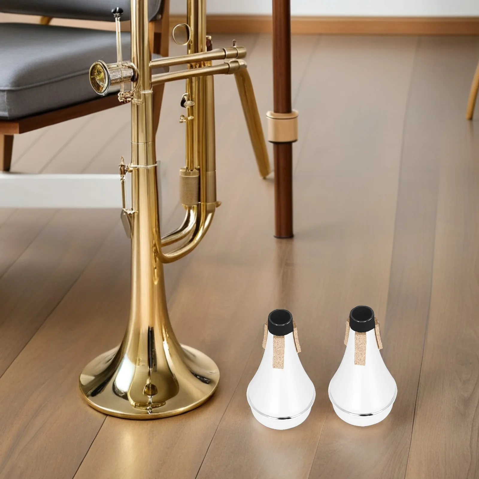 

2Pcs Trumpet Mute Plastic Bright Color Small Lightweight Portable Practice Sound Reducer for Silent Training Trumpet Mute