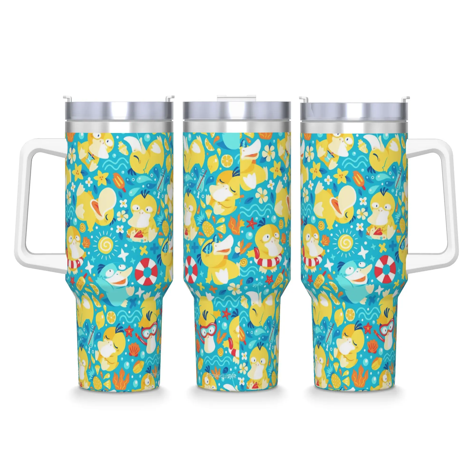 Psyduck Manga Tumbler  Cold Drink Water Bottle Keep Heat Stainless Steel Thermal Mug Graphic Travelist Mugs Cup