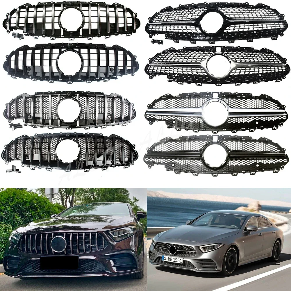 Front Racing Grille Facelift Bumper Center Grill For Mercedes-Benz CLS-Class W257 C257 2018 2019 2020 2021+