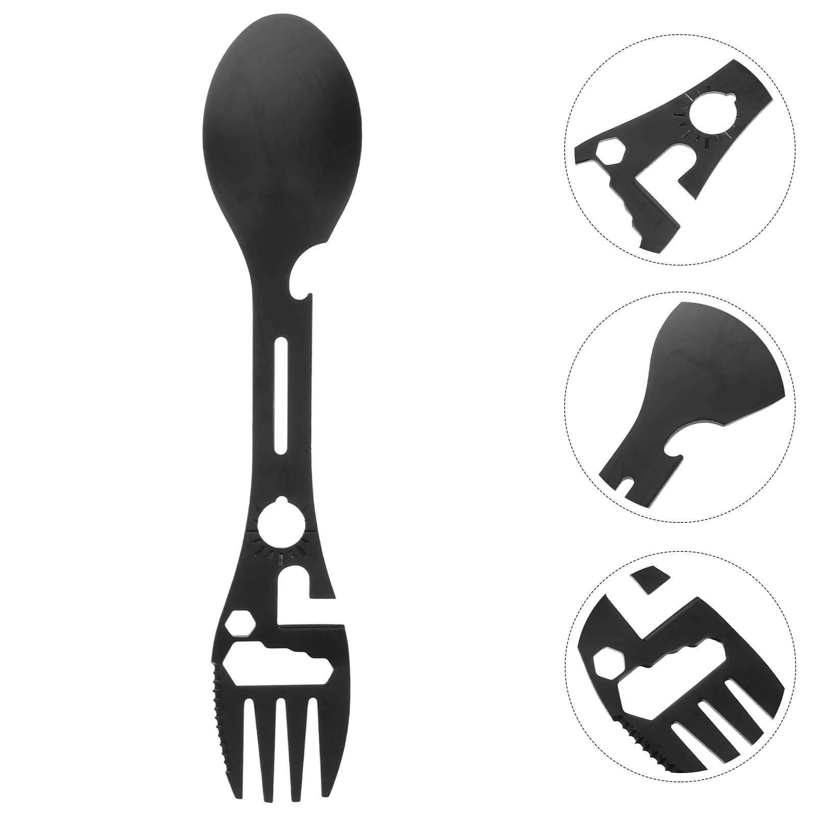 

2pcs Camping Tableware Stainless Steel Spork Spoon Fork Bottle Opener Portable Cutlery Lightweight Compact Durable Outdoor