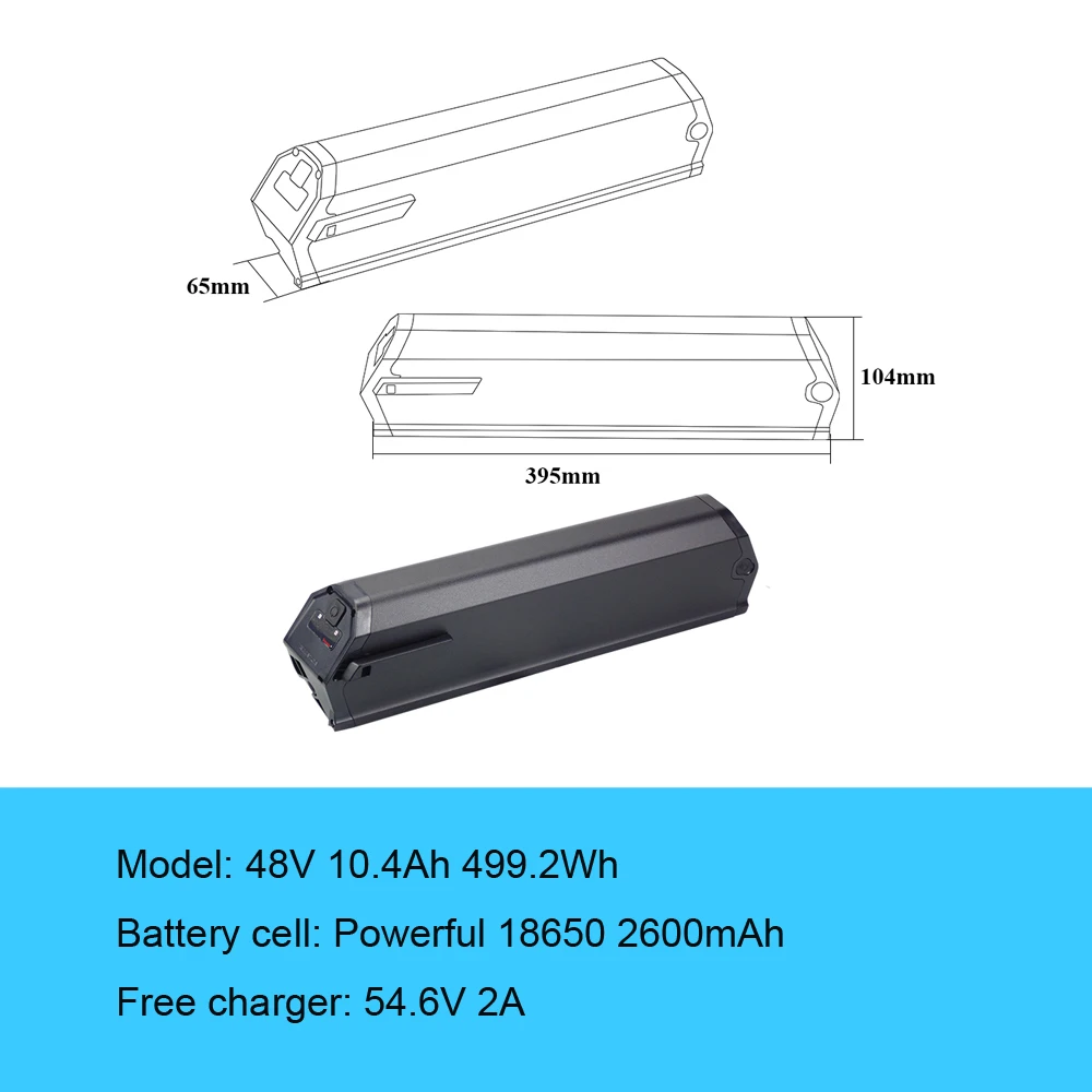 Reention Dorado ID-1 Plus Elektrische Fiets batterij 500W 48V 10.4Ah 12Ah 15Ah Ebike NCM Ebike Frame Battereis
