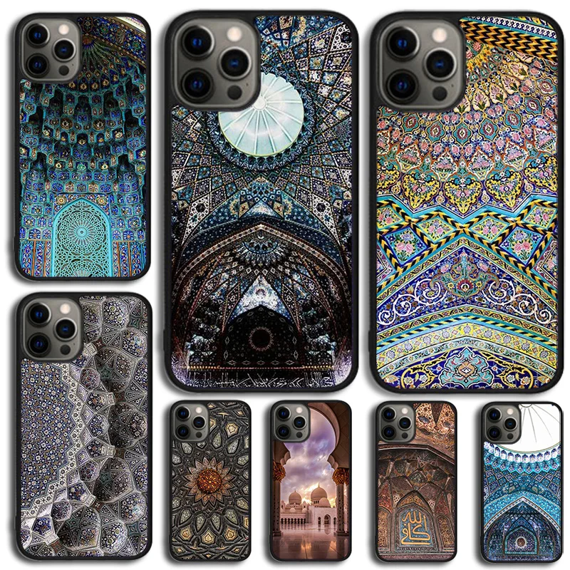 Islam Muslim Mosque Phone Case Cover For iPhone 15 16 14 XR XS 11 12 13 Mini Pro MAX Plus