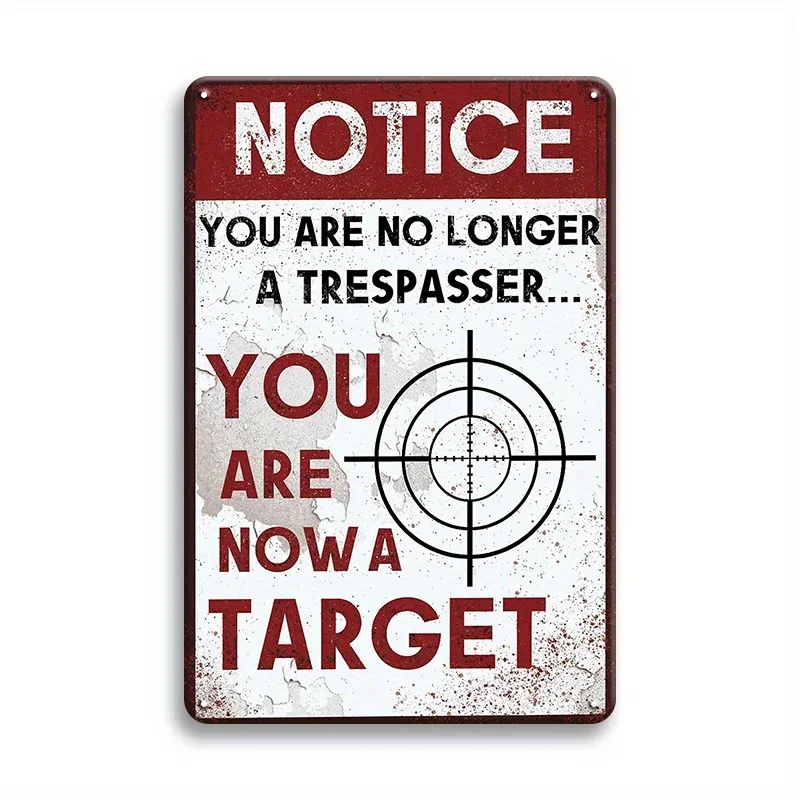2pcs/4pcs Funny Tin Sign, No Trespassing Sign, Metal Warning Signs,