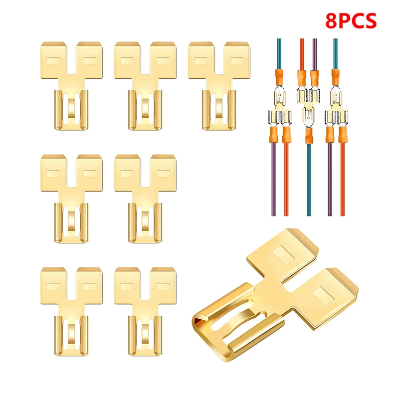 

8 PCS Connector Quick Disconnect Electrical Double Piggyback Spade Spade Connector Terminal Way Wire Double Piggyback