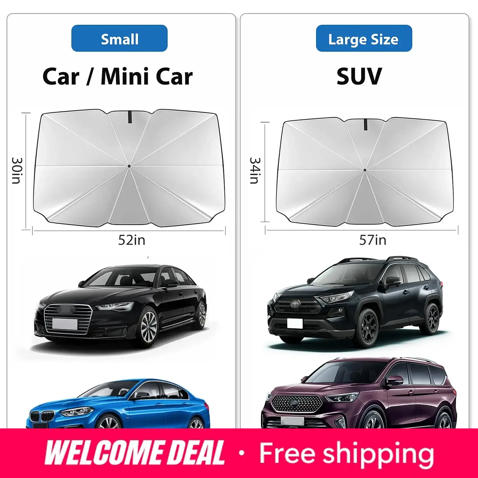 Parasol Plegable para Parabrisas de Coche, el Más Vendido del 2026, Cubierta para Ventana Delantera, Bloqueador de Rayos UV, Protector Portátil contra el Calor