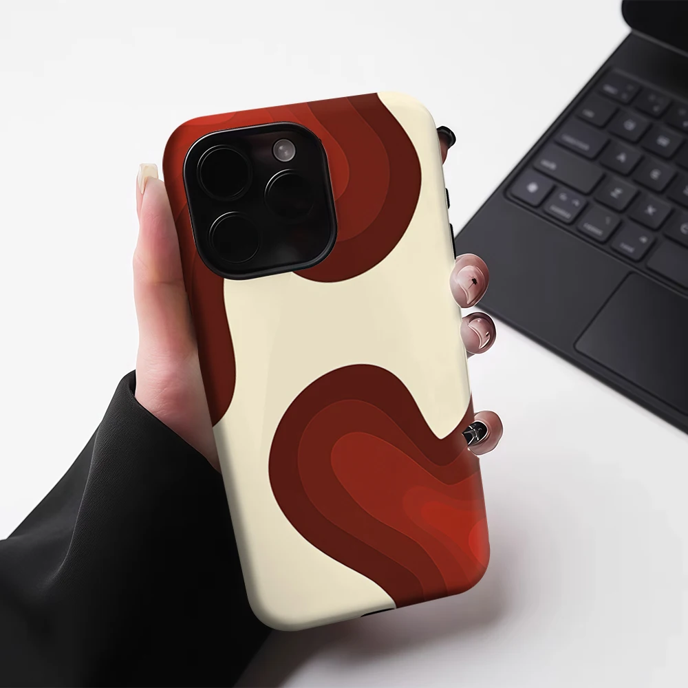 بورجوندي التدرج دوامة IPhone17 يجب على جراب هاتف مغناطيسي آيفون 17 16 15 14 برو ماكس زائد حافظة صعبة واحدة مزدوجة الطبقة