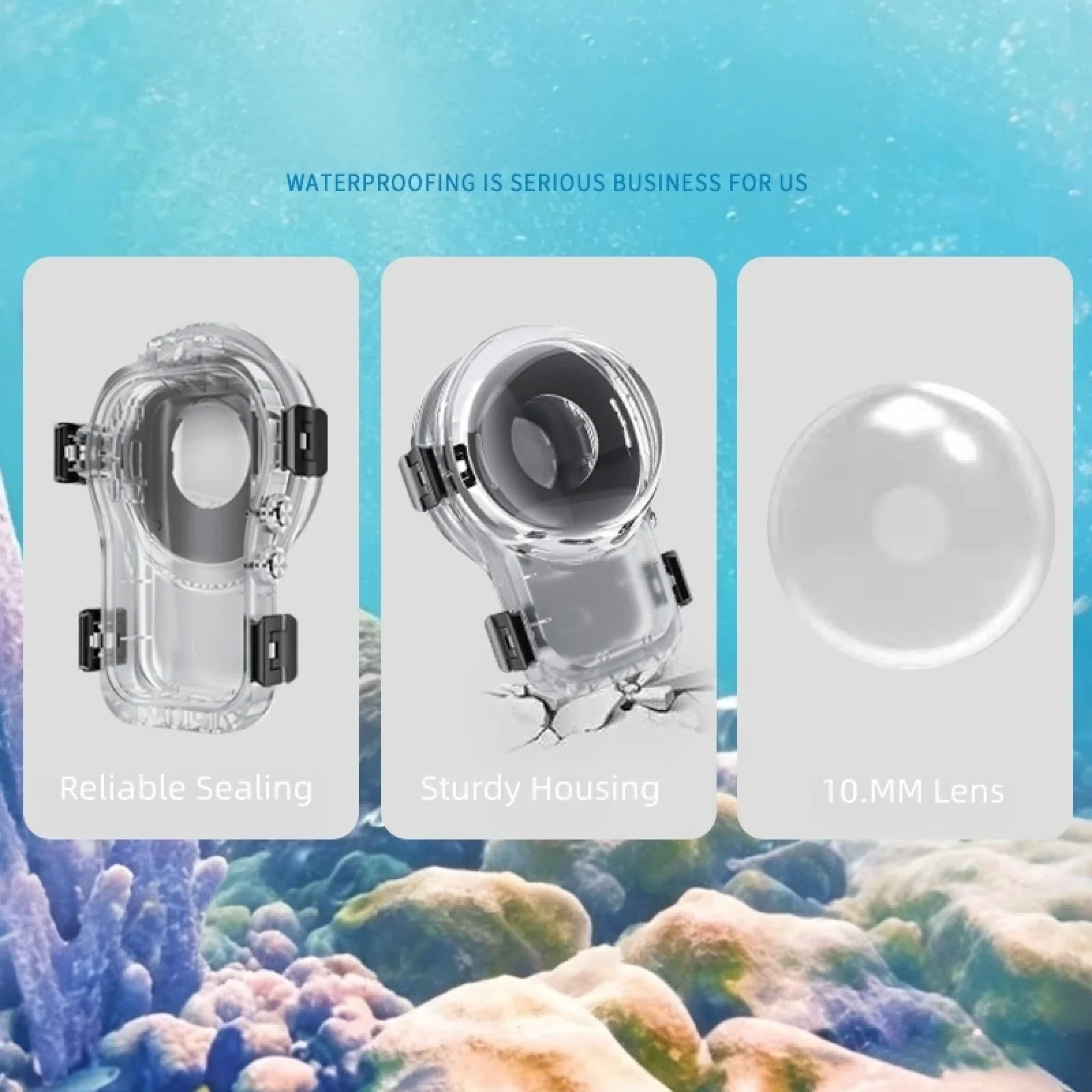 Fully Invisible Diving Housing for Insta360 X6 Camera, Underwater Waterproof Protective Shell Deep Dive Accessory