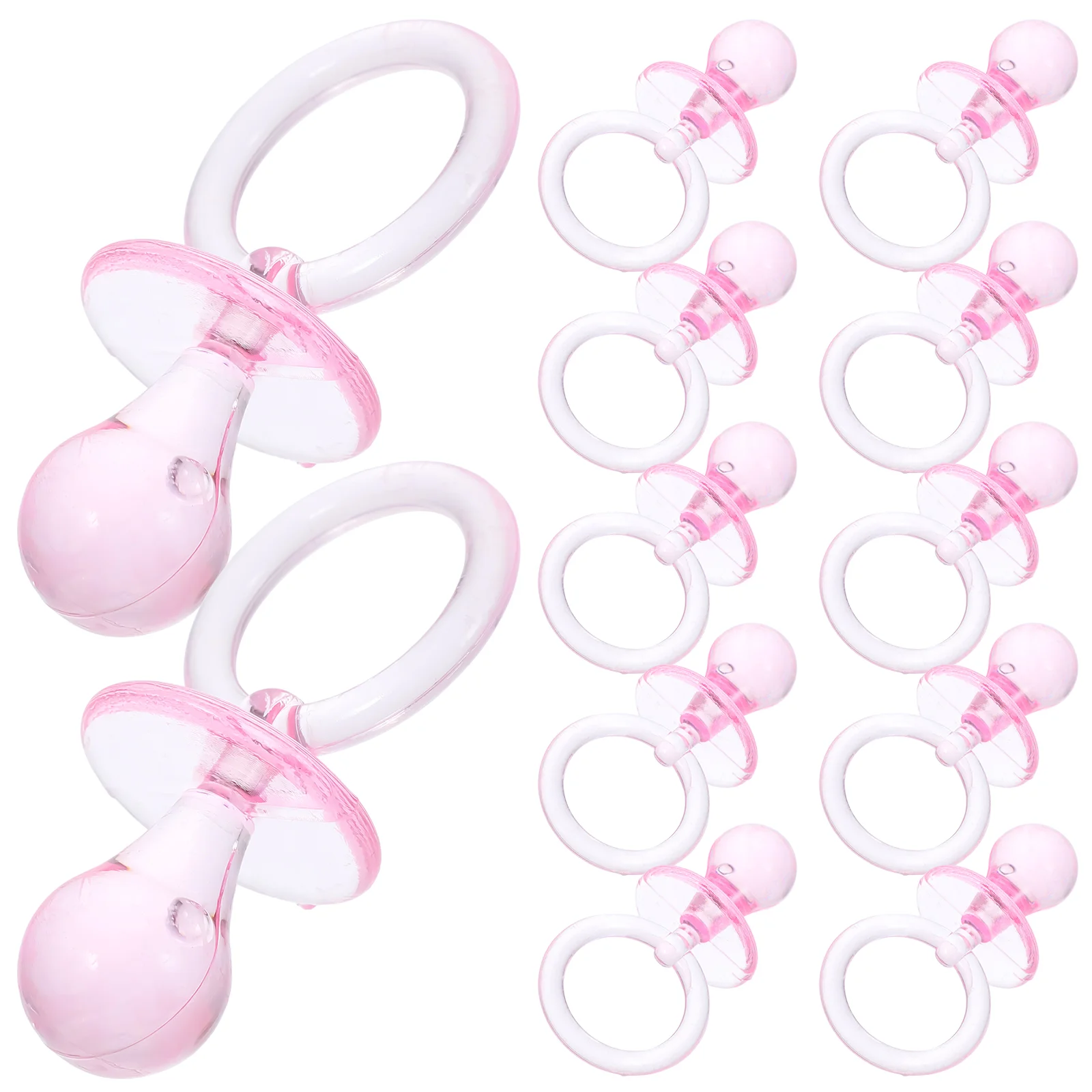 

12 Pcs Baby Pacifier Decoration Shower Toys Crystal Favor Pacifiers Mini Pink Girl