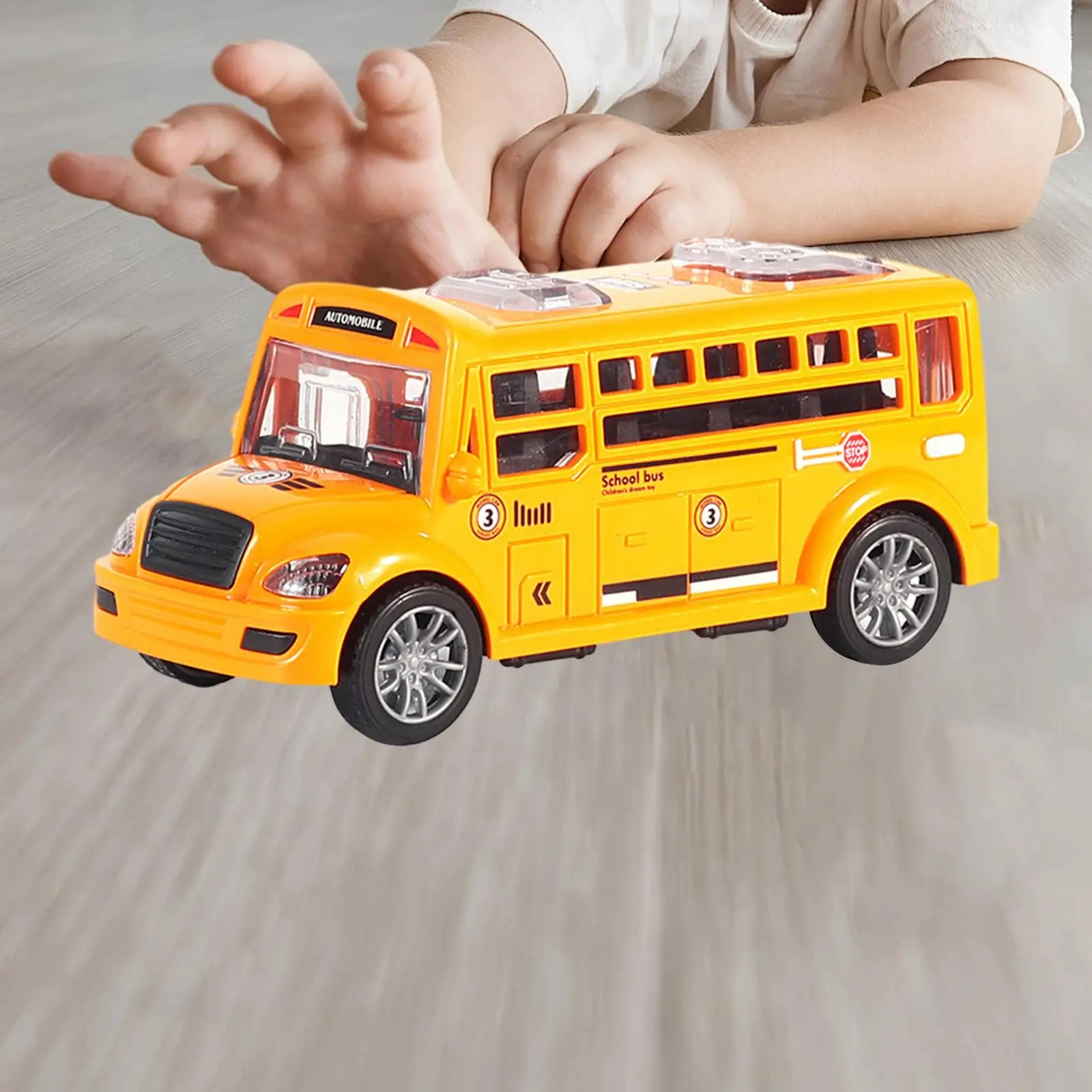5x School Bus Toy Model Pull Back Bus Children's Car Toy Inertia Car Preschool Kids Birthday Gift