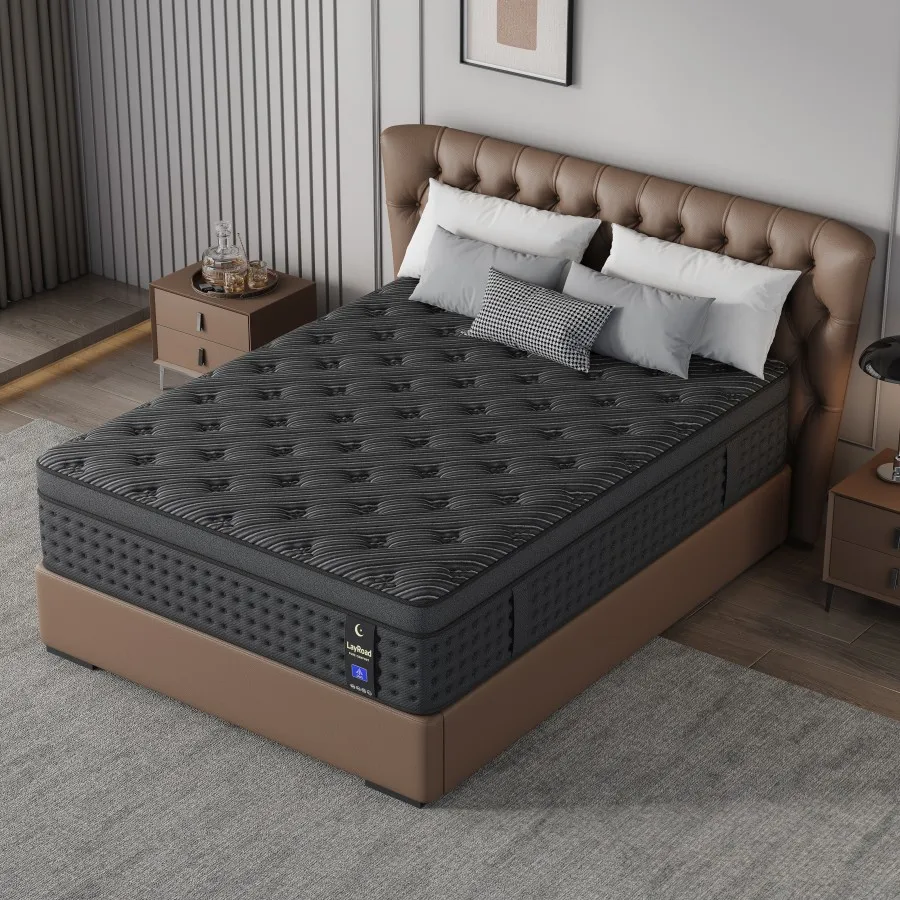 12inch Memory Foam Hybrid Mattress With Pocket Springs, Twin, Full, Queen, King, Sizes In A Box, Medium Firm, Mattresses For Support Comfort, Fiberglass-Free Suitable For Home Bedrooms, Hotels And Halls Of Residence