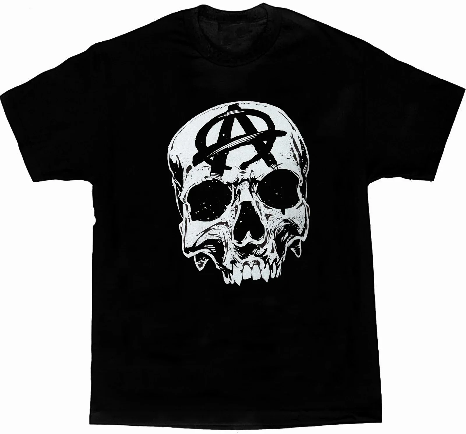 Vintage Anarchy Symbol Skull SOA Motorcycle Rider T-Shirt 100% Cotton O-Neck Short Sleeve Casual Mens T-shirt Size S-3XL
