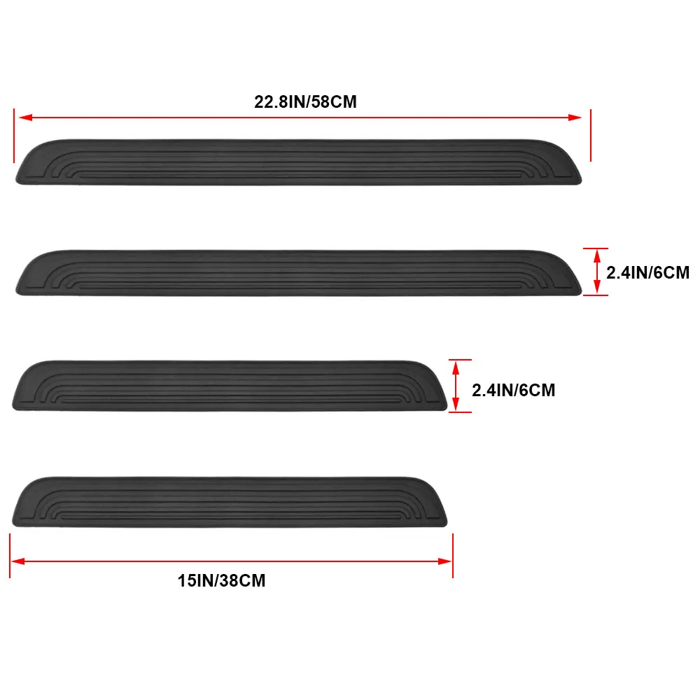 

4 шт. резиновые накладки на пороги автомобиля, черные защитные накладки на дверные панели, защитная накладка, защита от царапин, внешние детали, аксессуары для декора автомобиля
