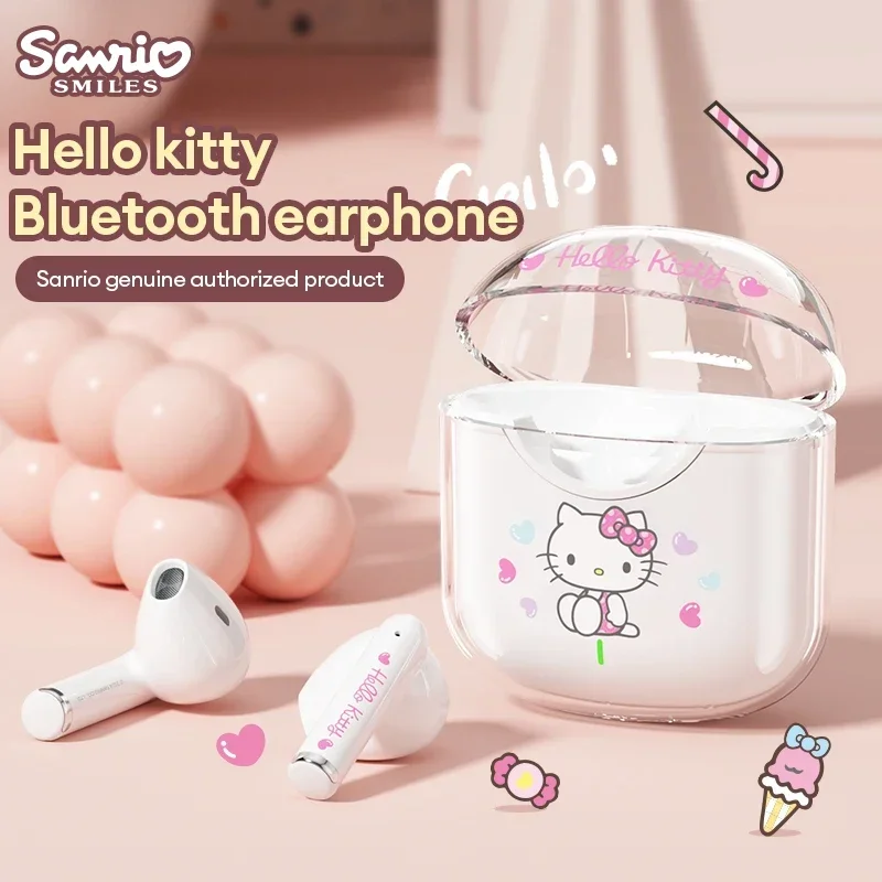 Sanrio Kuromi Bluetooth 5.4 Earbuds BL19 Cute Hello Kitty TWS Wireless Headsets Kawaii Cinnamoroll Noise Reduction Headphones