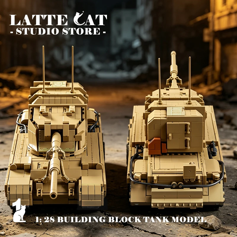 FV4005 Stage II Tank Destroyer Building Blocks Toys Army Heavy Anti Panzer Gun MOC Bricks Military Armored Car Model Adult Gifts